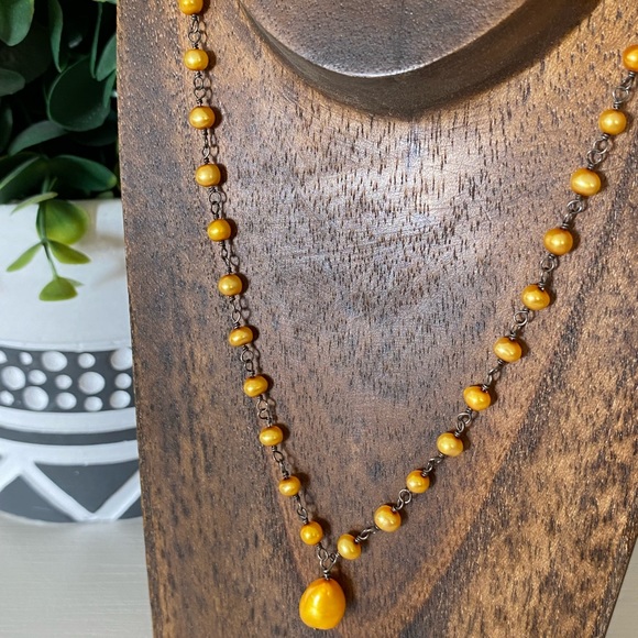 SILPADA STERLING SILVER GOLDEN YELLOW  PEARL 925 STERLING SILVER NECKLACE - Picture 9 of 9